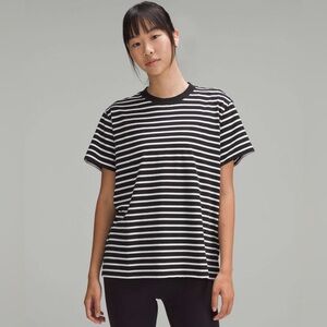 Lululemon All Yours Cotton T Shirt Yachtie Stripe Black White